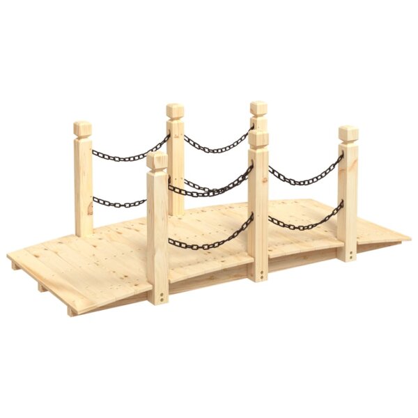 vidaXL Gartenbr&uuml;cke mit Kettengel&auml;nder 150x67x56 cm Massivholz Fichte