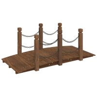 vidaXL Gartenbrücke mit Kettengeländer 150x67x56 cm Massivholz Fichte