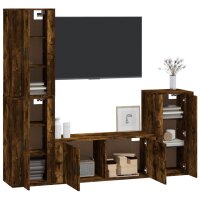 vidaXL 4-tlg. TV-Schrank-Set R&auml;uchereiche Holzwerkstoff