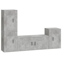 vidaXL 4-tlg. TV-Schrank-Set Betongrau Holzwerkstoff