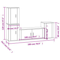 vidaXL 4-tlg. TV-Schrank-Set Betongrau Holzwerkstoff