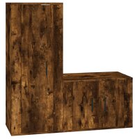 vidaXL 2-tlg. TV-Schrank-Set Räuchereiche Holzwerkstoff