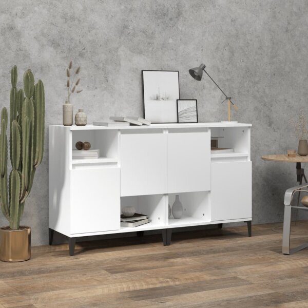 vidaXL Sideboards 2 Stk. Wei&szlig; 60x35x70 cm Holzwerkstoff