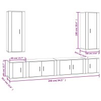 vidaXL 6-tlg. TV-Schrank-Set R&auml;uchereiche Holzwerkstoff