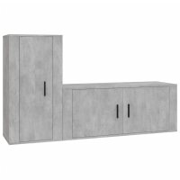 vidaXL 2-tlg. TV-Schrank-Set Betongrau Holzwerkstoff