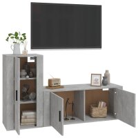 vidaXL 2-tlg. TV-Schrank-Set Betongrau Holzwerkstoff