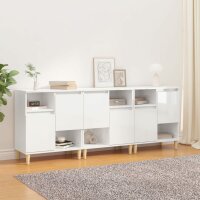 vidaXL Sideboards 3 Stk. Hochglanz-Wei&szlig; 60x35x70 cm Holzwerkstoff