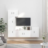 vidaXL 5-tlg. TV-Schrank-Set Wei&szlig; Holzwerkstoff