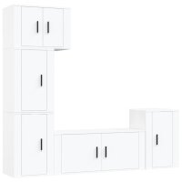 vidaXL 5-tlg. TV-Schrank-Set Wei&szlig; Holzwerkstoff