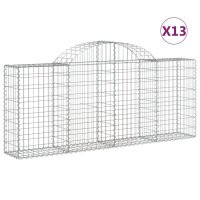 vidaXL Gabionen mit Hochbogen 13 Stk. 200x30x80/100cm...