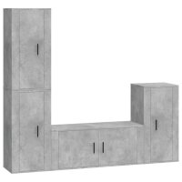 vidaXL 4-tlg. TV-Schrank-Set Betongrau Holzwerkstoff