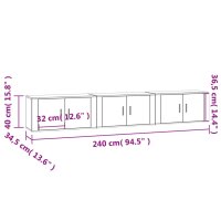 vidaXL TV-Wandschr&auml;nke 3 Stk. Wei&szlig; 80x34,5x40 cm