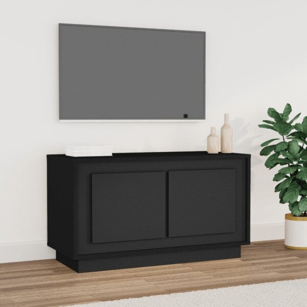 vidaXL TV-Schrank Schwarz 80x35x45 cm Holzwerkstoff