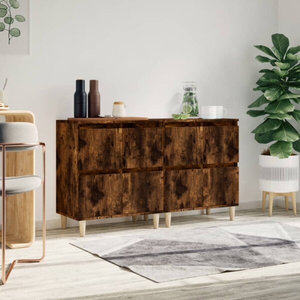 vidaXL Sideboards 2 Stk. R&auml;uchereiche 60x35x70 cm Holzwerkstoff