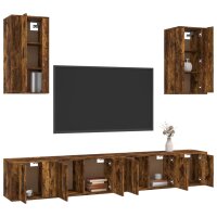 vidaXL 6-tlg. TV-Schrank-Set R&auml;uchereiche Holzwerkstoff