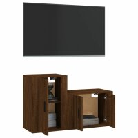 vidaXL 2-tlg. TV-Schrank-Set Braun Eichen-Optik Holzwerkstoff