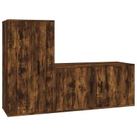 vidaXL 2-tlg. TV-Schrank-Set Räuchereiche Holzwerkstoff