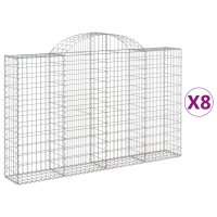 vidaXL Gabionen mit Hochbogen 8 Stk. 200x30x120/140cm...