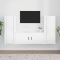 vidaXL 3-tlg. TV-Schrank-Set Hochglanz-Weiß...