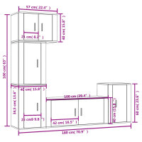 vidaXL 5-tlg. TV-Schrank-Set R&auml;uchereiche Holzwerkstoff