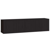 vidaXL 3-tlg. TV-Schrank-Set Schwarz Holzwerkstoff