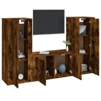 vidaXL 3-tlg. TV-Schrank-Set R&auml;uchereiche Holzwerkstoff