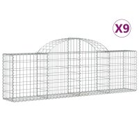 vidaXL Gabionen mit Hochbogen 9 Stk. 200x30x60/80 cm...