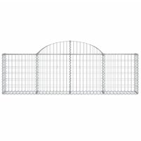 vidaXL Gabionen mit Hochbogen 9 Stk. 200x30x60/80 cm Verzinktes Eisen