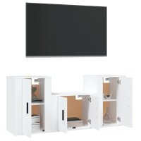 vidaXL 3-tlg. TV-Schrank-Set Wei&szlig; Holzwerkstoff