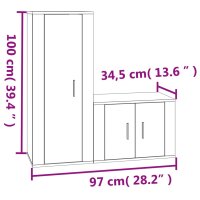 vidaXL 2-tlg. TV-Schrank-Set Wei&szlig; Holzwerkstoff