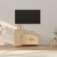 vidaXL 2-tlg. TV-Schrank-Set Sonoma-Eiche Holzwerkstoff