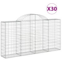 vidaXL Gabionen mit Hochbogen 30Stk. 200x30x100/120cm...