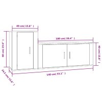 vidaXL 2-tlg. TV-Schrank-Set R&auml;uchereiche Holzwerkstoff