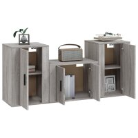 vidaXL 3-tlg. TV-Schrank-Set Grau Sonoma Holzwerkstoff