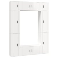 vidaXL 8-tlg. TV-Schrank-Set Hochglanz-Wei&szlig; Holzwerkstoff