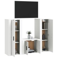 vidaXL 3-tlg. TV-Schrank-Set Wei&szlig; Holzwerkstoff