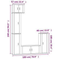 vidaXL 5-tlg. TV-Schrank-Set R&auml;uchereiche Holzwerkstoff