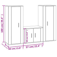 vidaXL 3-tlg. TV-Schrank-Set Sonoma-Eiche Holzwerkstoff