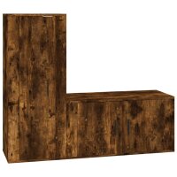 vidaXL 2-tlg. TV-Schrank-Set Räuchereiche Holzwerkstoff