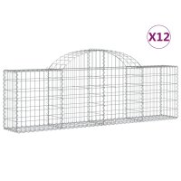 vidaXL Gabionen mit Hochbogen 12 Stk. 200x30x60/80 cm...