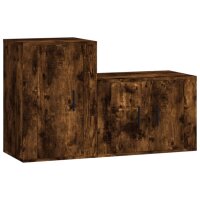 vidaXL 2-tlg. TV-Schrank-Set Räuchereiche Holzwerkstoff