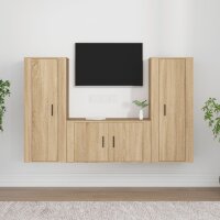 vidaXL 3-tlg. TV-Schrank-Set Sonoma-Eiche Holzwerkstoff