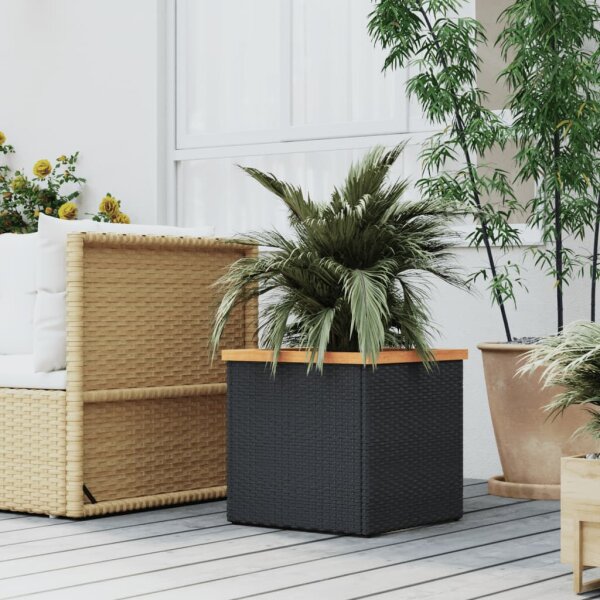 vidaXL Pflanzk&uuml;bel Schwarz 80x80x40 cm Poly Rattan