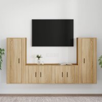 vidaXL 4-tlg. TV-Schrank-Set Sonoma-Eiche Holzwerkstoff