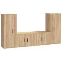 vidaXL 4-tlg. TV-Schrank-Set Sonoma-Eiche Holzwerkstoff