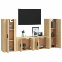 vidaXL 4-tlg. TV-Schrank-Set Sonoma-Eiche Holzwerkstoff