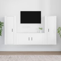 vidaXL 3-tlg. TV-Schrank-Set Weiß Holzwerkstoff