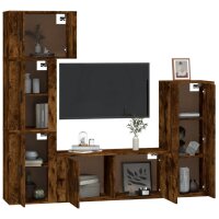 vidaXL 5-tlg. TV-Schrank-Set R&auml;uchereiche Holzwerkstoff