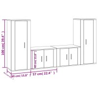 vidaXL 4-tlg. TV-Schrank-Set Wei&szlig; Holzwerkstoff