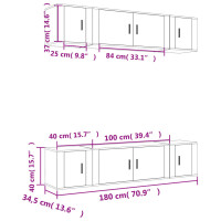 vidaXL 6-tlg. TV-Schrank-Set Hochglanz-Wei&szlig; Holzwerkstoff